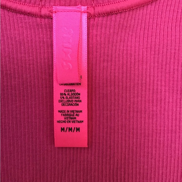 SKIMS Cotton Rib Tank | Bright Pink | Size M - Picture 6 of 9